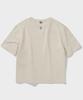 FFEFF STUDIO Lettering Embroidered Short Sleeve T-Shirt (Natural)