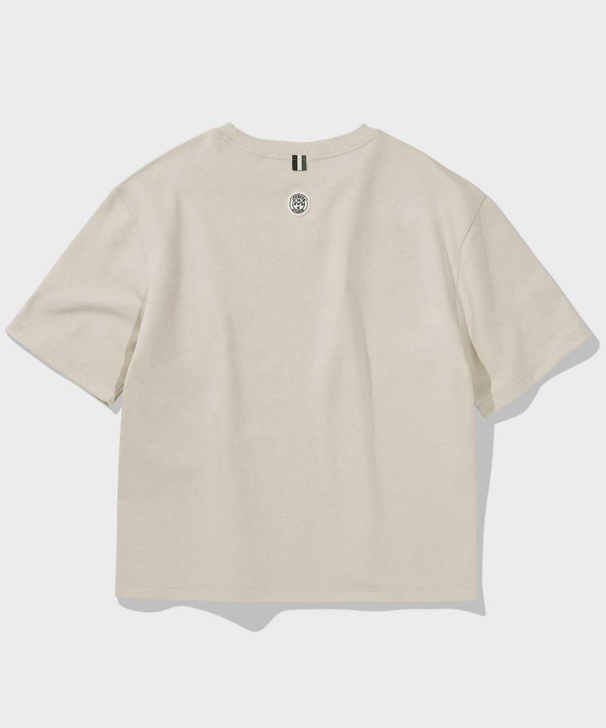FFEFF STUDIO Lettering Embroidered Short Sleeve T-Shirt (Natural)