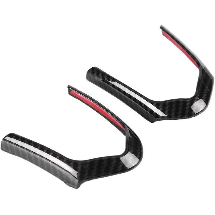 2Pcs Keenso Steering Wheel Cover Decoration Trim Frame Chrome/Carbon Fiber Optional for F20 F22 F30 F32 F10 F06 F15 F16(Carbon Fiber)