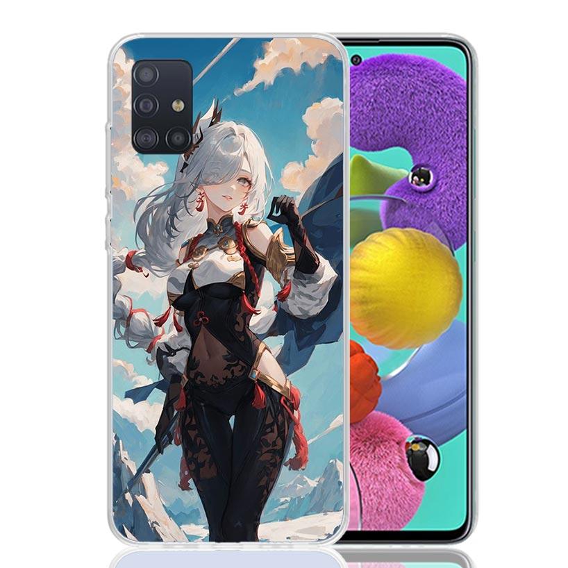 Genshin Impact Shenhe Phone Case for Samsung Galaxy A52 A51 A50S A12 A22 A32 A72 A10S A30S A31 A71 Note 20 Ultra 10 Plus S10 Gal