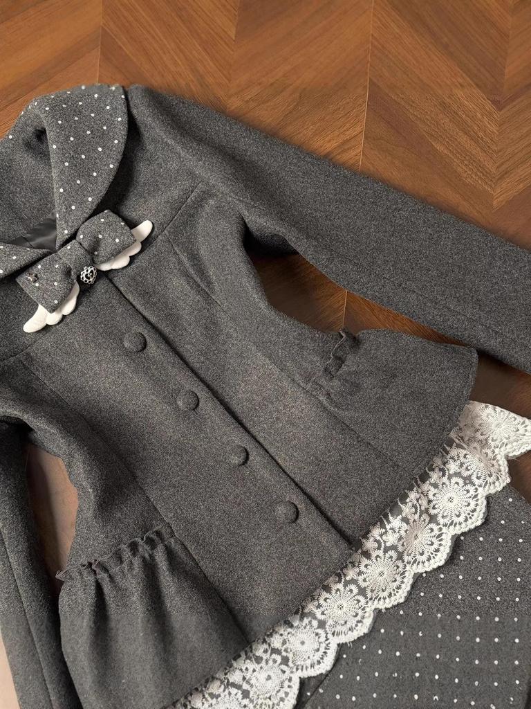 Elegant Miu-Inspired Autumn/Winter 2026 Women's Dress: Korean-Style Rich Girl Ensemble, Complete Set