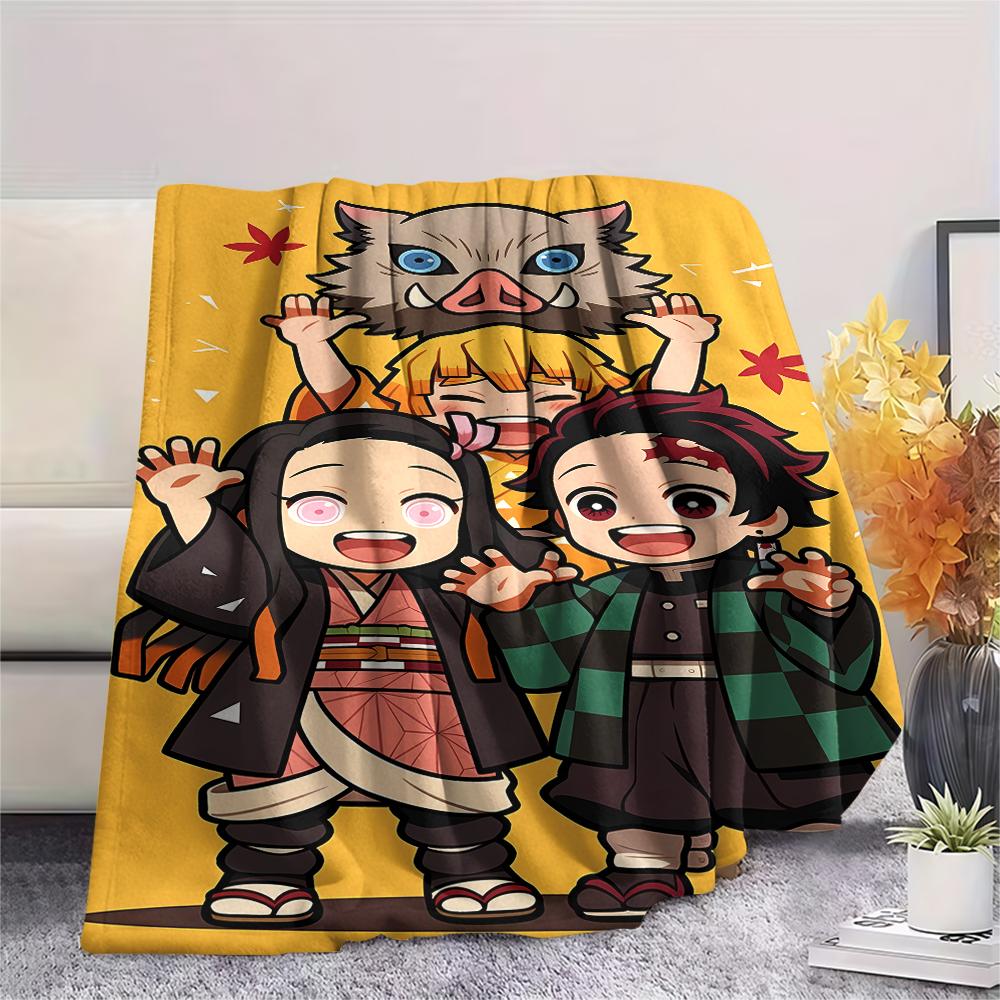 Demon Slayer Print Flannel Blanket,High Quality Comfortable for All Seasons,Home Decor,Warmth and Comfort,Perfect for Christmas Gifts