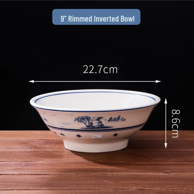 Large High-Footed Ceramic Soup & Noodle Bowl
