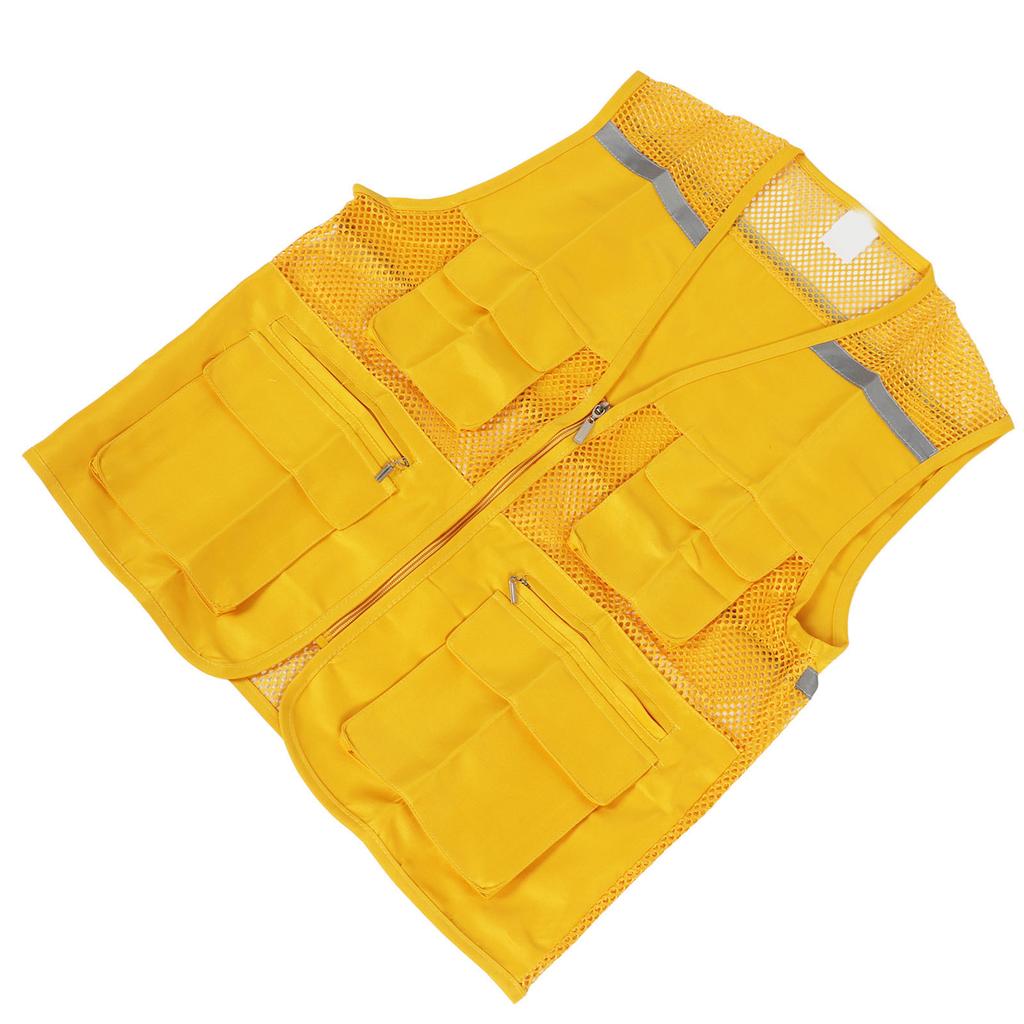 Volunteer Vest for Event Work Clothes with Multi Pockets Yellow Public Welfare Activities Supplies Type 1 M