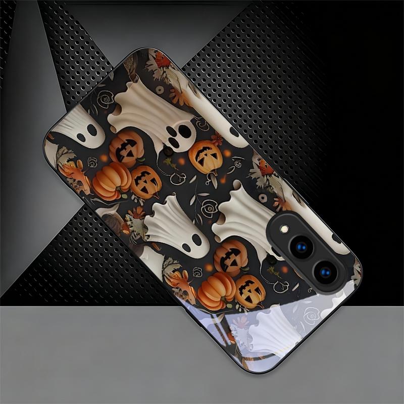 Halloween Ghost Art Black Phone Case For Samsung Galaxy S26 Ultra S25 Edge S24 FE S23 Plus S22 S21 S20 S22 S24 Glass Back Cover