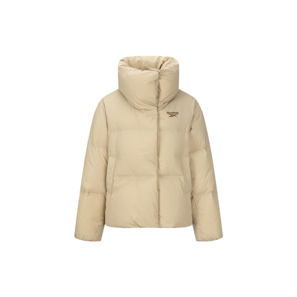 Reebok Jednobarevná teplá pohodlná péřová bunda s dlouhým rukávem dámské svrchní oblečení světle khaki 24FRC208WGK0