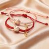 Simple Lucky Cat Knitted Bracelet Unisex Adjustable Cute Animal Woven Bracelet Harajuku Style Jewelry bracelets couple bracelet