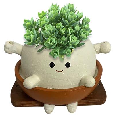Swing Face Planter Pot Swinging Plant Pot Smiling Outdoor Plants Succulent Pot Cute Smile Face for String of Pearls Succulents
