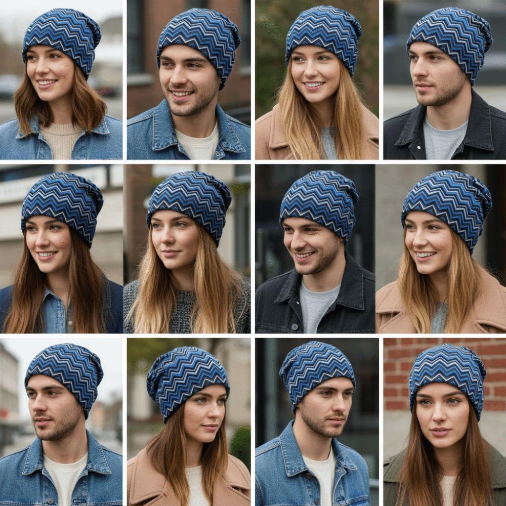 Contrasting Colors Pullover Hat Plaid Print Casual Hedging Cap Autumn and Winter