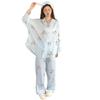 Women's 2025 Thin Cotton Polka Dot Pajama Set - Long Sleeve Cardigan & Pants for Indoor/Outdoor Wear