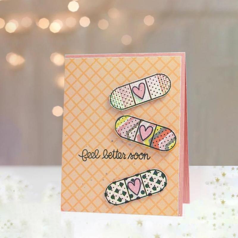 DIY Paper Embossed Etching Carbon Steel Knife Mold Scrapbook Pink Love Band-aid Knife Mold