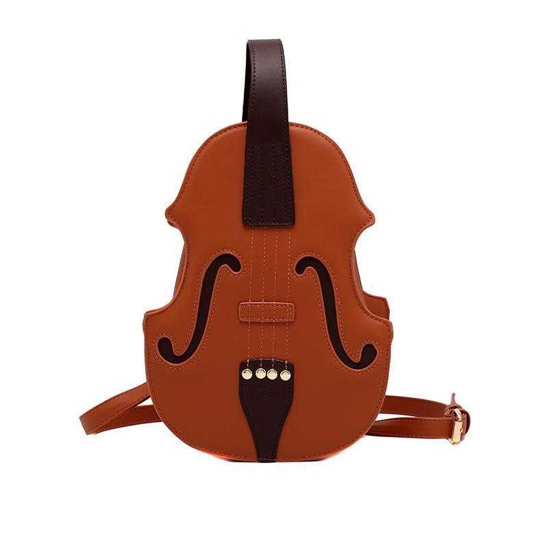 Frauen-Musik-Einkaufstasche, Gitarre/Violine/Klavier, Umhängetasche, kreative Handtasche aus PU-Leder, Reißverschluss, Umhängetasche für Mädchen, Frauen, Violine, Geldbörse, Rucksack