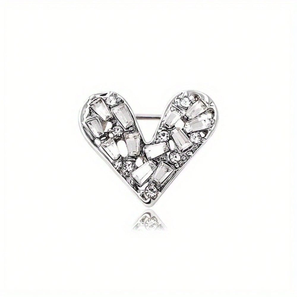 

Exquisite Small Size Rhinestone Heart Brooches Pins for Women Lady Elegant Crystal Design Suit Clothing Accessories Gift
