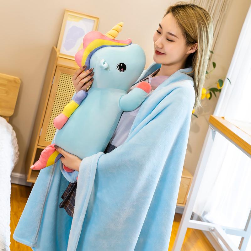 Cartoon Animal Throw Pillow Quilt Doll Dual-Purpose Office Nap Four Seasons Pillow Girl Heart Air Conditioner Blanket Two-In-One