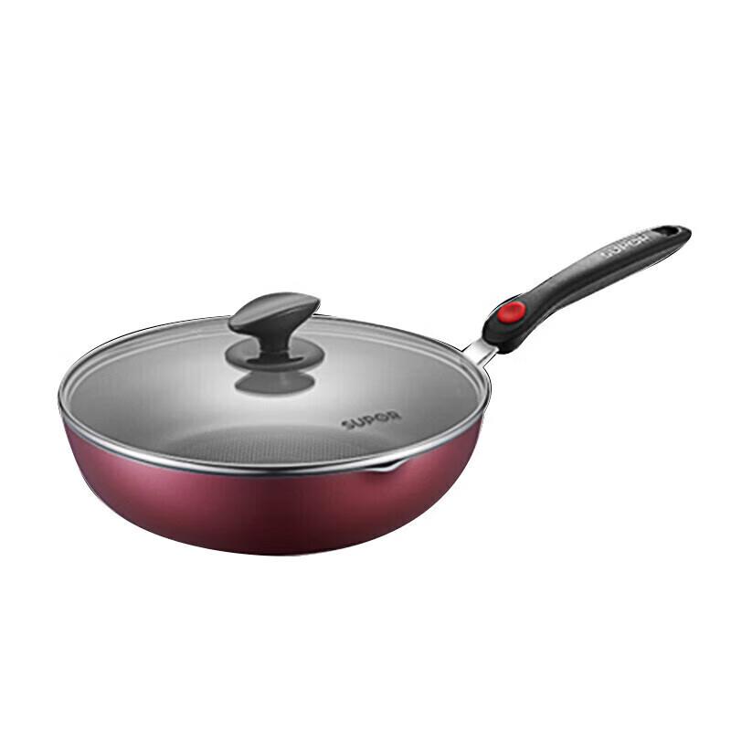 SUPOR Fire Red Dot Non-Stick Frying & Wok 2-Piece Set