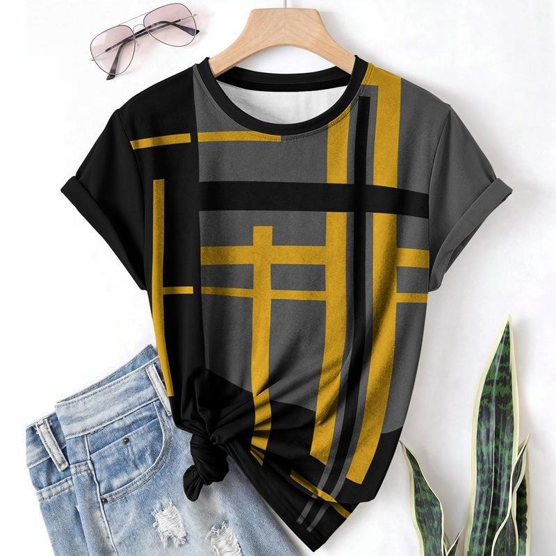Fashion Casual Sports Women's T-shirt Summer Round Neck Outdoor Girl Short Sleeve Tees Top Pullover