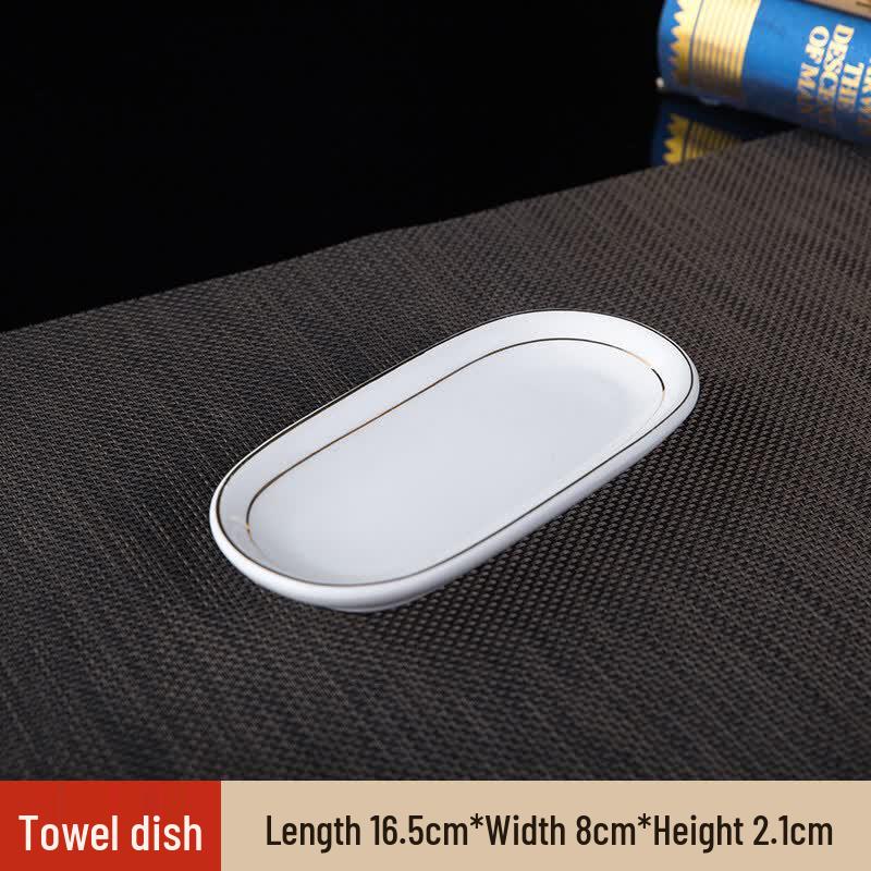 Hotel Ceramic Gold-Edged Tableware Set
