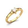Anello in Argento Sterling 925 Placcato Oro 3 MM Cuore Perla Tre Cuori Amore Donna Anello Anniversario
