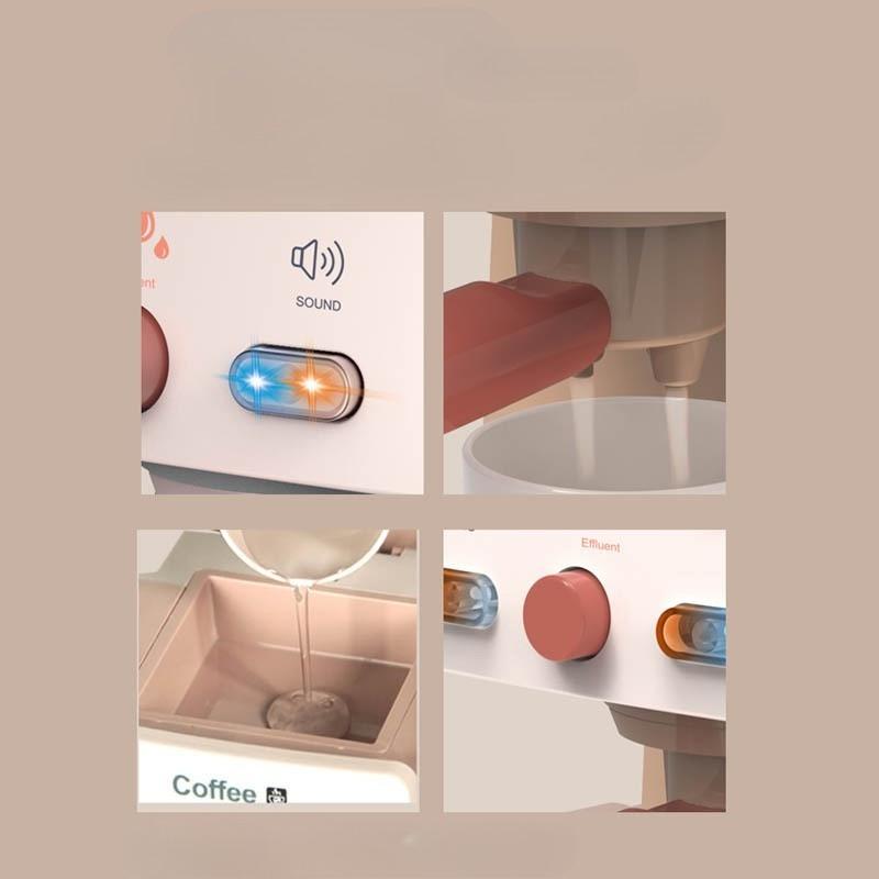 Childrens Pretend Play Coffee Machine Toy Simulated Kitchen Role Playing Kids Toys for Girls Lovely Birthdays New Years Gifts