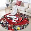 SF 49ers Muster runder Teppich, Teppich für Wohnzimmer Schlafzimmer Spielzimmer, Rutschfeste Bodenmatte, Feiertagsgeschenke und Geburtstagsgeschenke.