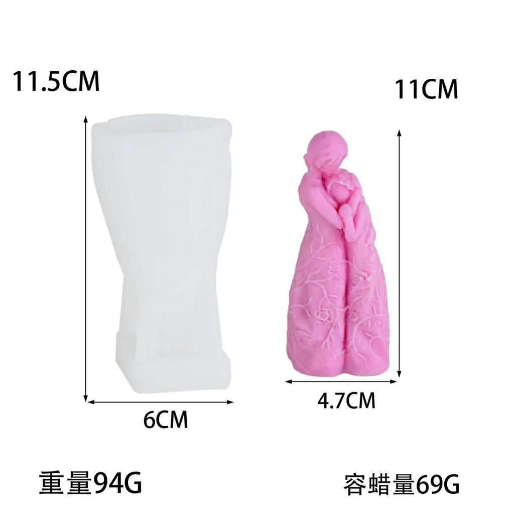 3D Mom Hug Baby/Pregnant/Couple Hug Candle Silicone Molds DIY Handmade Soap Plaster Resin Crafts Statue Mold Home Decor