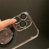 Transparent Plating Metal Ring Bracket Magsafe Mganetic Case for iPhone 15 13 12 14 Pro Max Stand Holder Lens Protection Cover