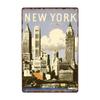 New York Kovové plakáty Vintage plechová cedule Vlajka USA Bar Pub Klub Záchod Nástěnná dekorace Domácí talíř Retro plakety 20x30 cm