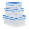 Emsa lot de 3 boîtes alimentaires clip&amp;close 3d - 1/2,3/3,7 l - plastique