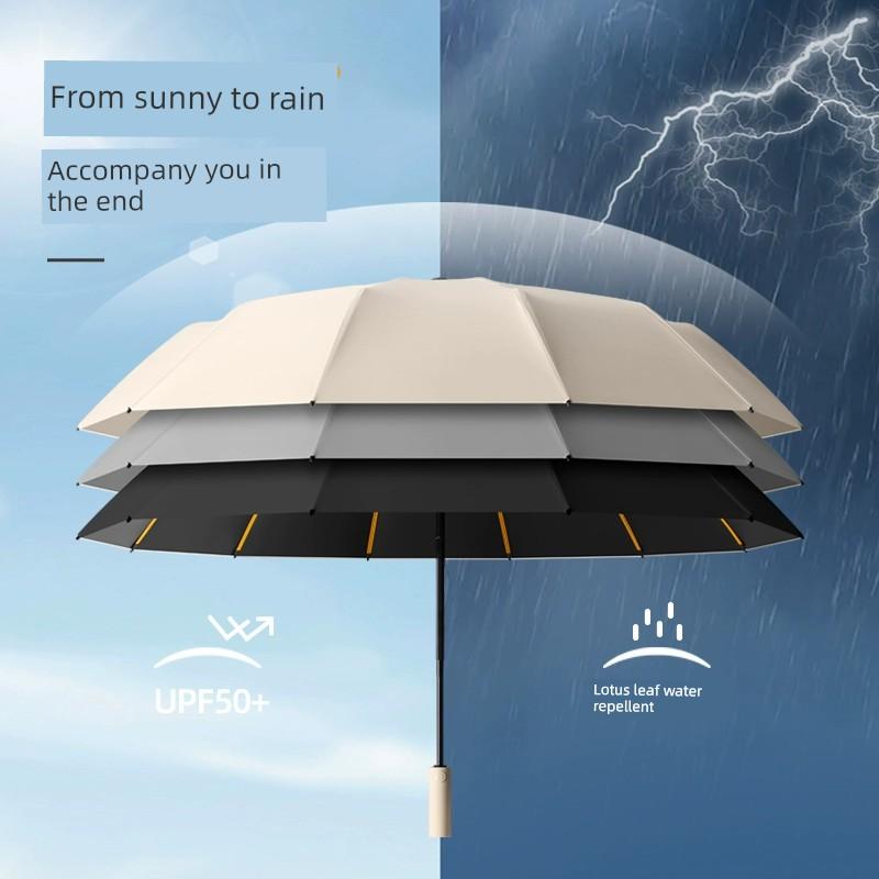Automatic Umbrella, Enlarged, Thickened, and Reinforced, Special Umbrella for Students Going To School, Large Sun Umbrella for Men, Dual-Use for Sun