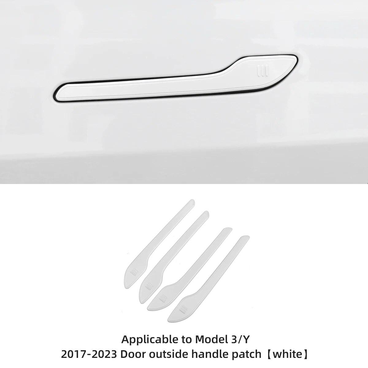 

LUCKEASY для Tesla Model 3 YS 2016-2023, автомобильные аксессуары, нашивка на дверную ручку, ABS, декоративные наклейки на дверную ручку M3-DE17WHITE