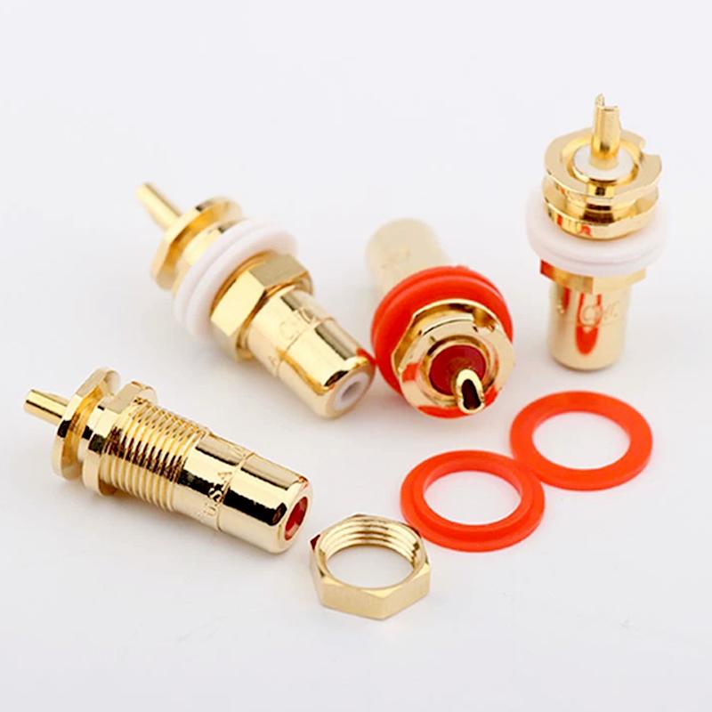 10Pcs RCA Female Socket CMC Connector Chassis Panel Mount Adapter Audio Amplifier Terminal Plug AV Speaker Plug DIY Wire Jack