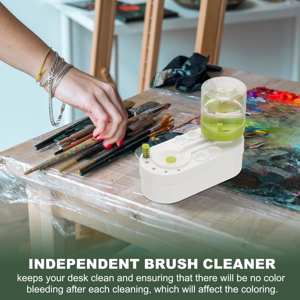 YOKIVE Watercolor Brush Washer with White Green Water Tank, Art Supplies