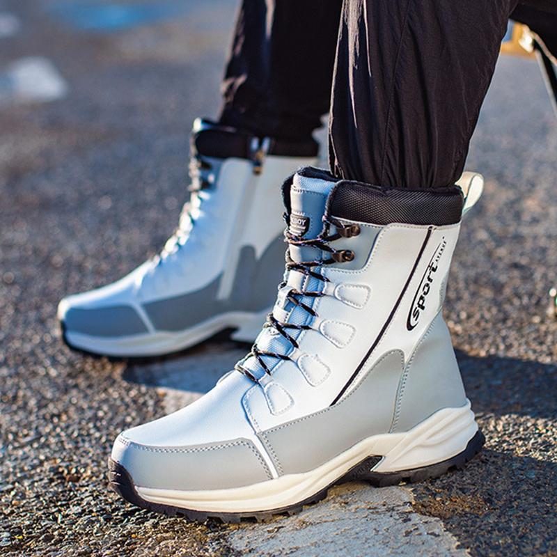 Pánské nepromokavé sněhule s mezipodešví, teplé zimní outdoorové boty a protiskluzové a oděruvzdorné outdoorové boty pro muže