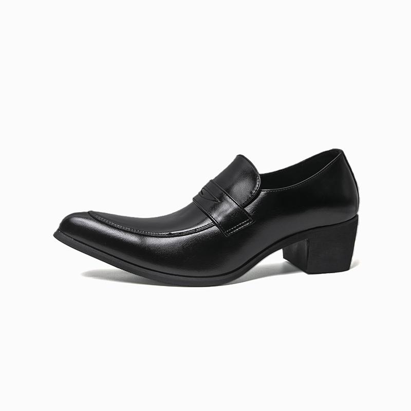 Men Height Increasing Loafers Formal Leather Shoes Wedding Business Casual Party Elevator Dress Shoes Comfortable Office Heeled