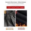 High-Waisted Retro Plaid Wool Pants, Plus Velvet, Women's Autumn/Winter 2024, Black/Gray, Wide-Leg, Straight-Leg, Slimming Fit.