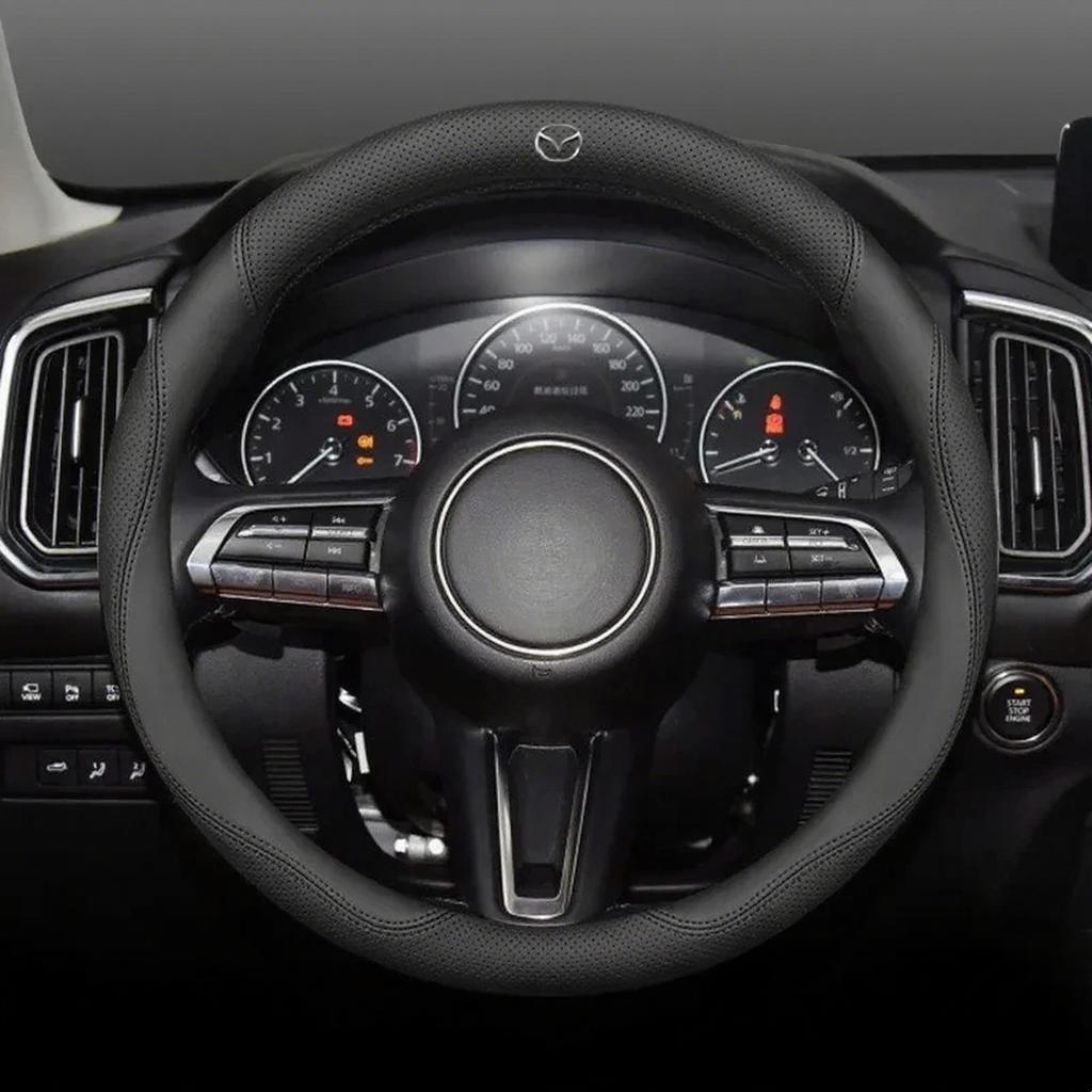 For Mazda 3 5 6 SKYACTIV Axela Atenza CX30 CX50 CX5 CX7 CX8 CX9 MX5 RX8 BT50 Suede Leather Car Steering Wheel Cover Accessories