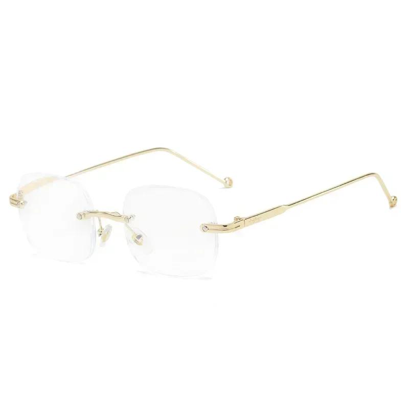 

Роскошные готовые очки для пресбиопии, очки против синего света, женские модные очки без оправы для чтения высокой четкости 0