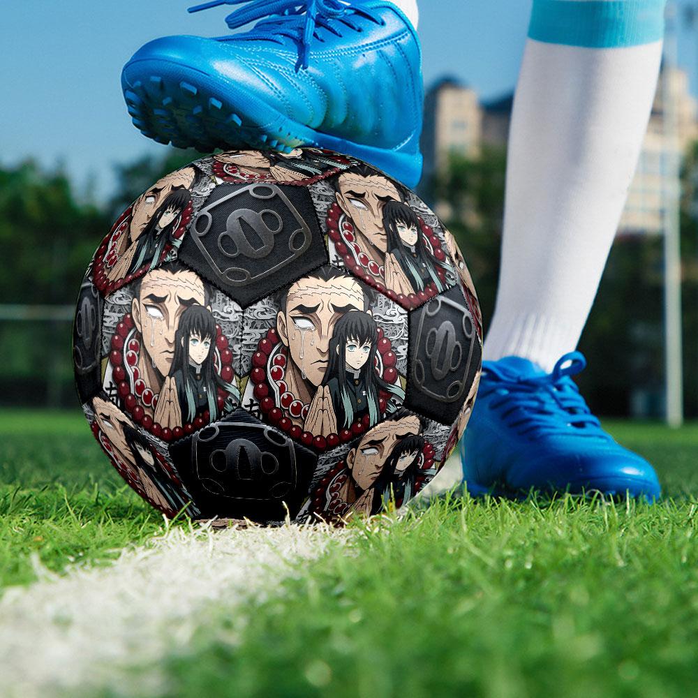 1pc Demon Slayer Kimetsu No Yaiba Soccer Ball Size 5 Indoor Soccer Ball Fashion Colorful Backyard Game - Great For Sports Fans Gift HE38