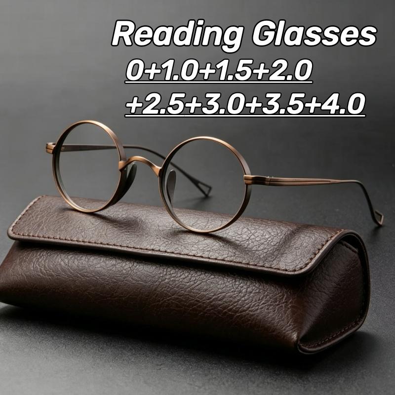 Metal Round Frame Reading Glasses for Men New Style Ultralight Plus Diopter Eyewear Women Fashion Hyperopia 0+1.0+4.0