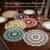 Elegant Lace Trim Embroidered Table Cover White Hollow Lace Table Cloth Round Doily Coffee Coaster Home Decor