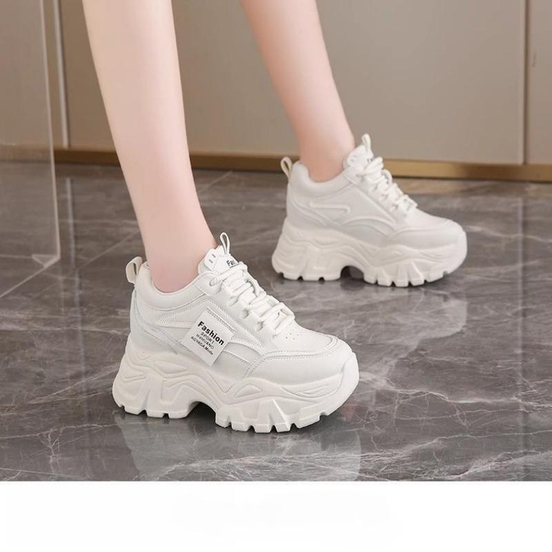 Fashionable New Comfortable Women'S Shoes Spring And Autumn Lace Up Elegant Solid Color Breathable Sports And Leisure Shoes