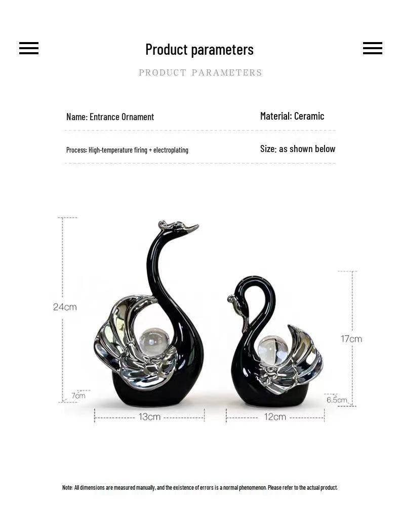Moderne Zuhause Keramik Schwan Kristallkugel Figur für Wohnzimmer oder Weinschrank Dekoration