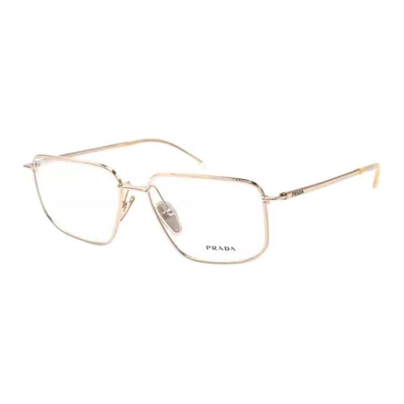 Prada Simple low-key design alloy square optical glasses women's light gold Light gold 55 basic packaging-glasses case + packaging box