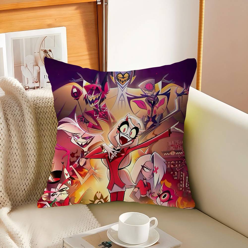 

H-Отель Хазбин Мультфильм Персонализированная Наволочка Детская Спальня Декор для Дикой Вечеринки Наволочка Подарок на День Рождения Ребенка, Детский Праздник 12x12Inch