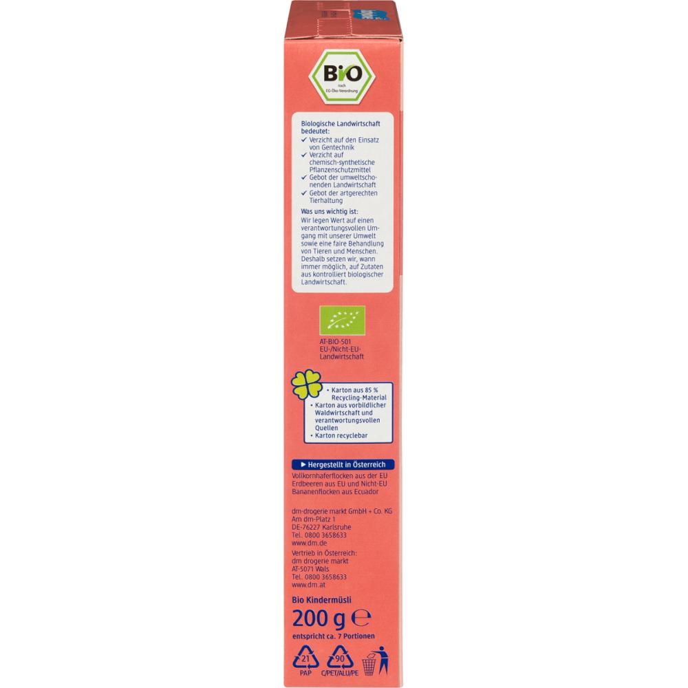 DM Babylove Babylove Kinder Muesli Banana Strawberry 200g (12M)