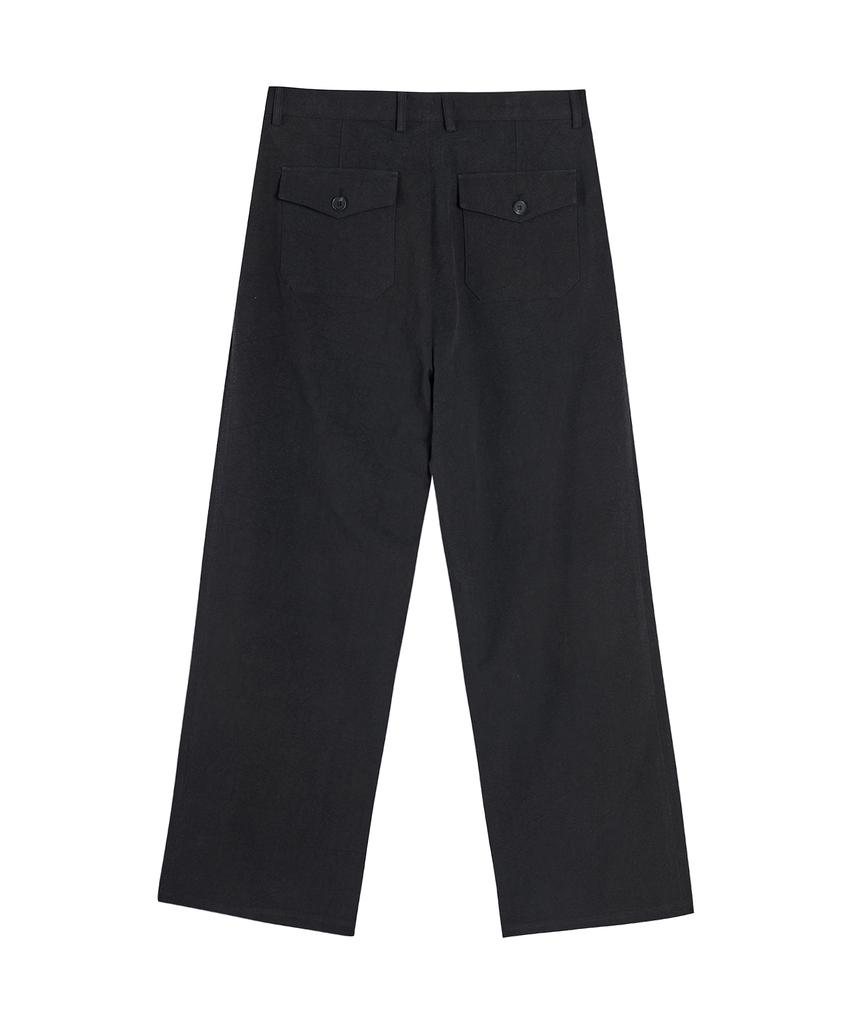 Akesi Harrison Wide Chino Pants_Washed Black