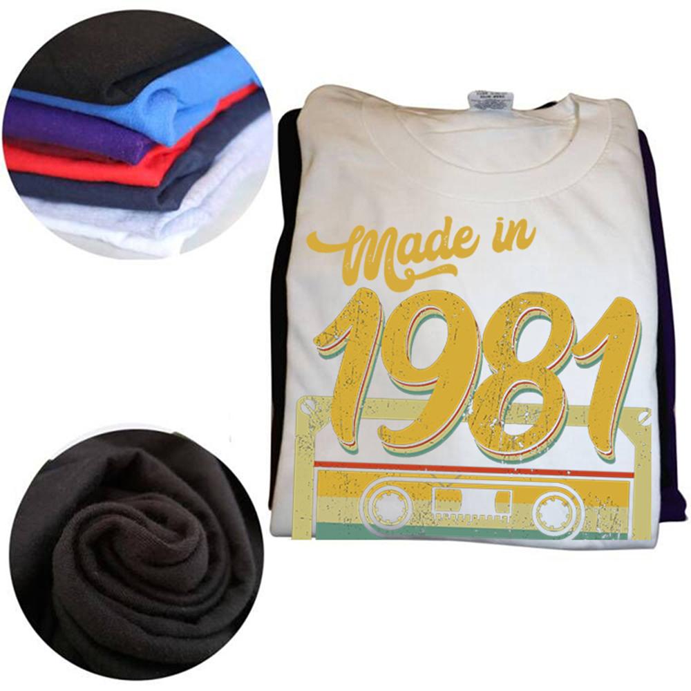 Funny Made In 1981 Limited Edition Birthday Gift Graphic Tshirts Men Fashion Casual Tshirt 100 Cotton Loose Oversized T Shirt