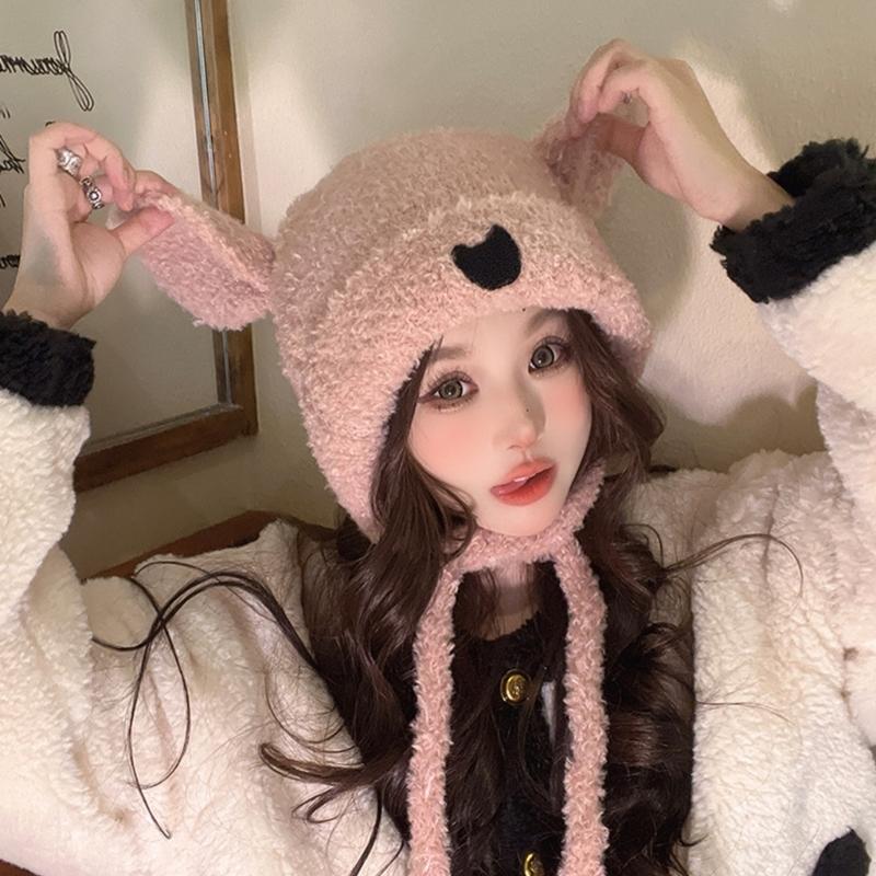 Mädchen Bärenmütze Y2K Fellohren Mütze Felliger Bär Geschenke Warme Wintermütze Erwachsene Kinder Fellohren Winter Foto-Requisiten