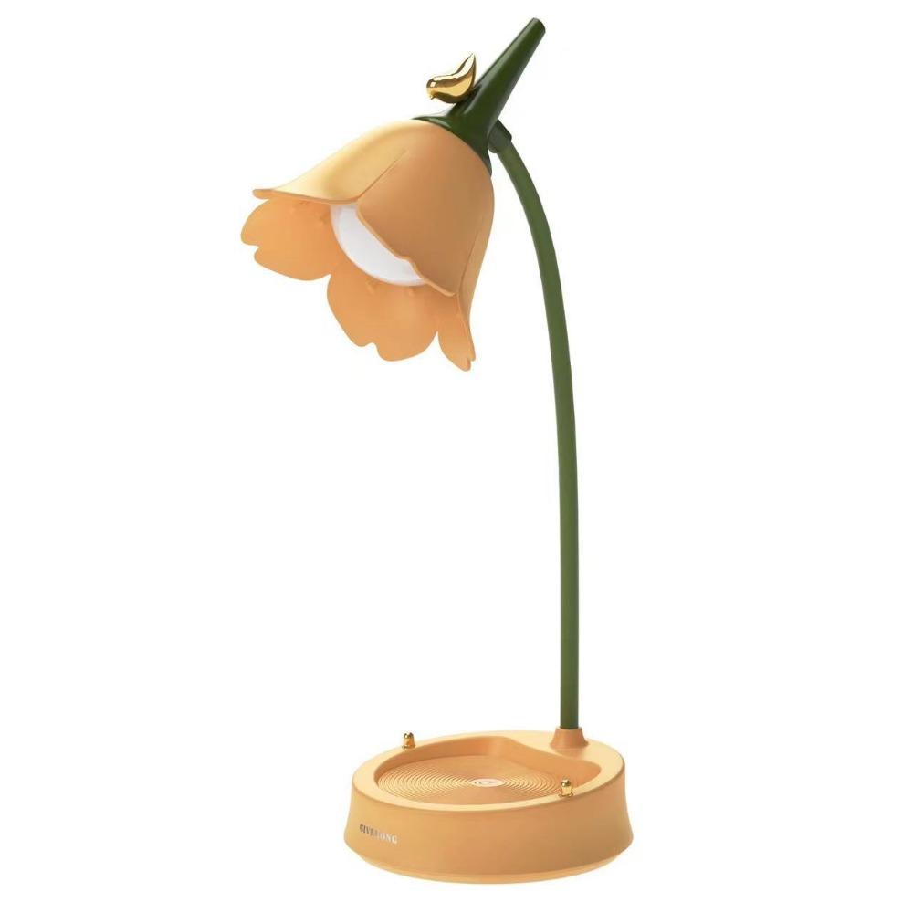 

Adjustable LED Desk Lamp Touch Control Table Light Multi-function Flower Shaped Lamp Living Room жовтий