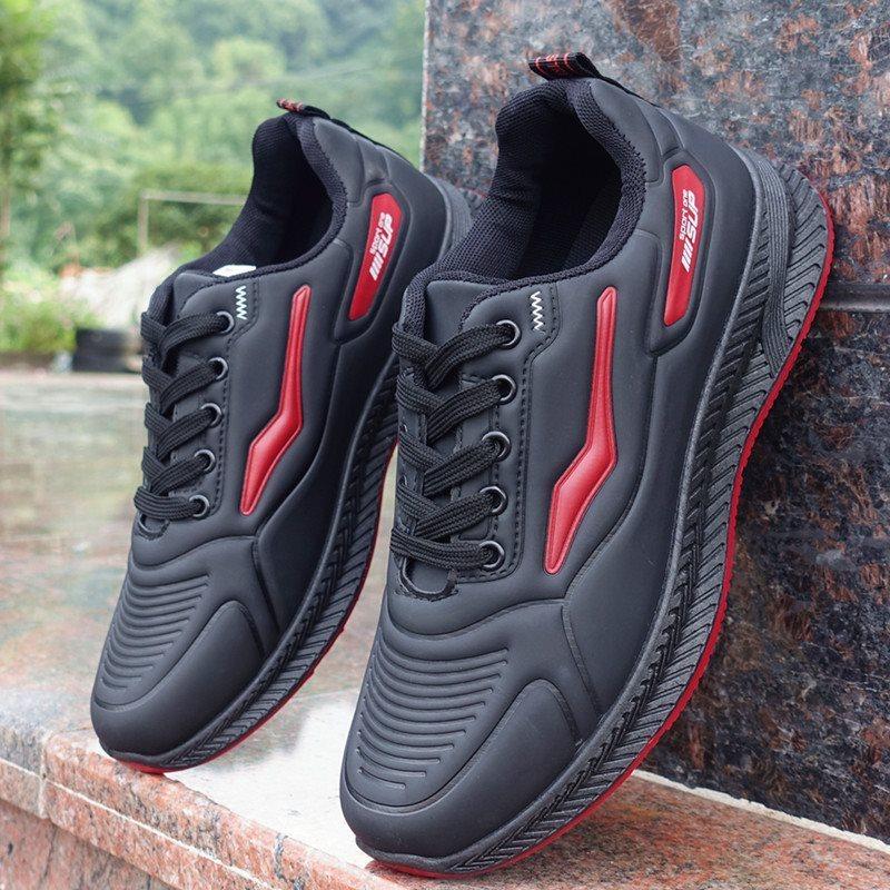Men's Spring Waterproof Leather Sports Shoes Breathable Thin Casual Running Shoes
